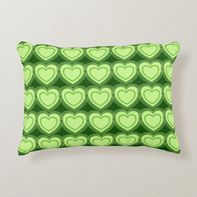 Coussins Décoratifs Coeurs Abstraits modernes - Vert citron vert (Devant)