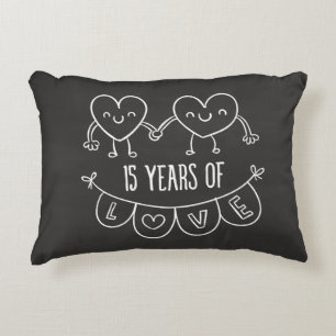 Coussins Décoratifs Coeurs de calèche-cadeaux du 15e anniversaire