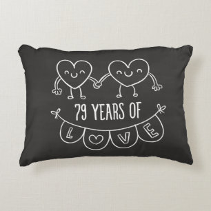 Coussins Décoratifs Coeurs de calèche-cadeaux du 79e anniversaire