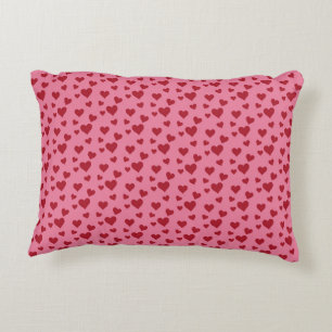 Coussins Décoratifs Cœurs Dispersés Sucrés - Rose et Rouge Bonbon