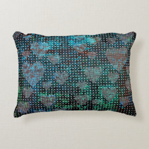 Coussins Décoratifs Coeurs Grunge Points Rouge Vert Bleu Blanc Contras