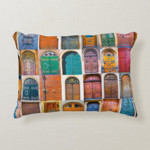 Coussins Décoratifs Collage des portes d'entrée médiévales à Prague, T