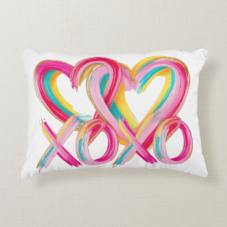 Coussins Décoratifs Colorful XOXO Heart Throw Pillow | Valentine’s Day