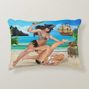 COUSSINS DÉCORATIFS COMBAT DE FILLE PIRATES