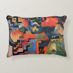 Coussins Décoratifs Composition colorée par August Macke, Art ancien