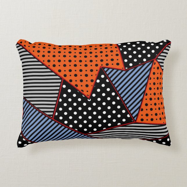Coussins Décoratifs Composition géométrique Abstraite : Bleu orange (Devant)