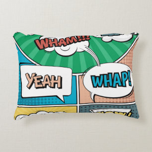 Coussins Décoratifs concept créatif Abstrait comic pop art style blan