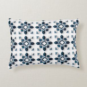 Coussins Décoratifs Conception Abstraite Géométrique en Bleu et Blanc