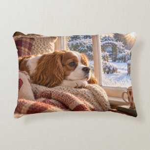 Coussins Décoratifs Conception de fenêtre hivernale avec un Spaniel co