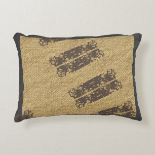 Coussins Décoratifs Conception de motif multi-texturé marron
