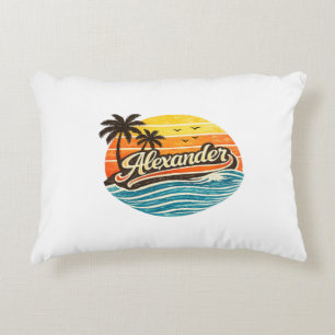 Coussins Décoratifs Conception de nom Alexander Retro Sunset