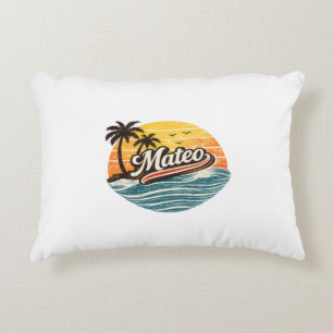 Coussins Décoratifs Conception de nom Mateo Retro Sunset