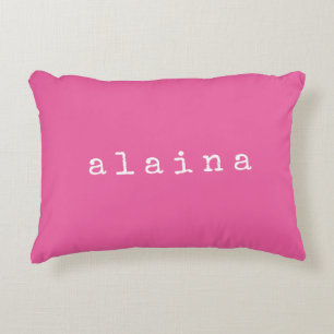 Coussins Décoratifs Conception de nom minimaliste simple en rose chaud