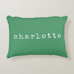 Coussins Décoratifs Conception de nom minimaliste simple en vert perso