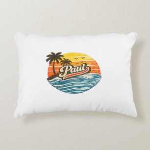 Coussins Décoratifs Conception de nom Paul Retro Sunset