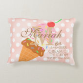 Coussins Décoratifs Cône de crème glacée avec arrosage, cerise sur le (Dos)