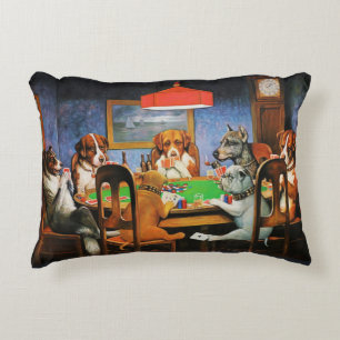 Coussins Décoratifs Coolidge Classique Jeu de Poker pour Chien Art Vin