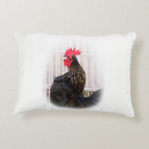 Coussins Décoratifs Coq sur le dos, le poule et les bébés sur le devan