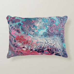 Coussins Décoratifs Corail et Aqua Acrylique pour coloré Abstrait