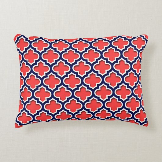 Coussins Décoratifs Corail Red Navy 5c Marocain #5DS (Devant)