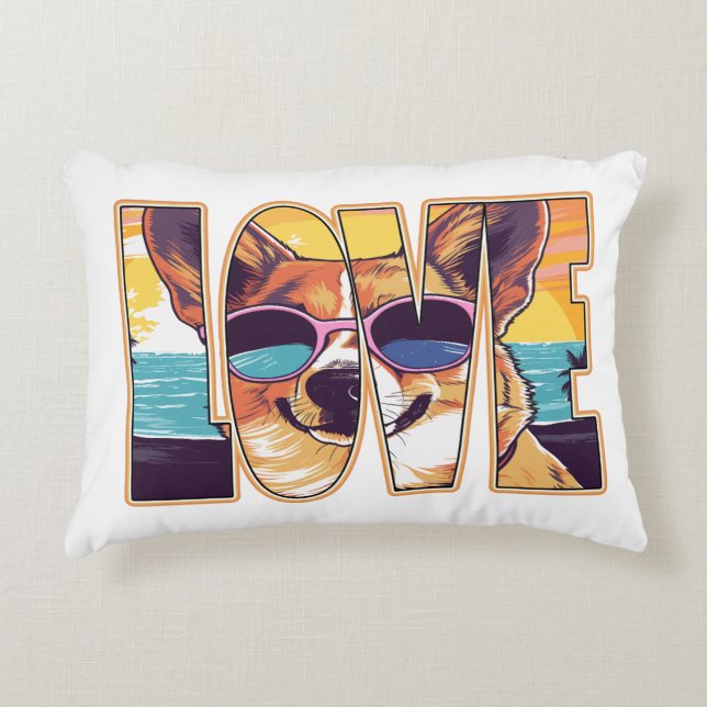 Coussins Décoratifs Corgi Dog Love (Devant)