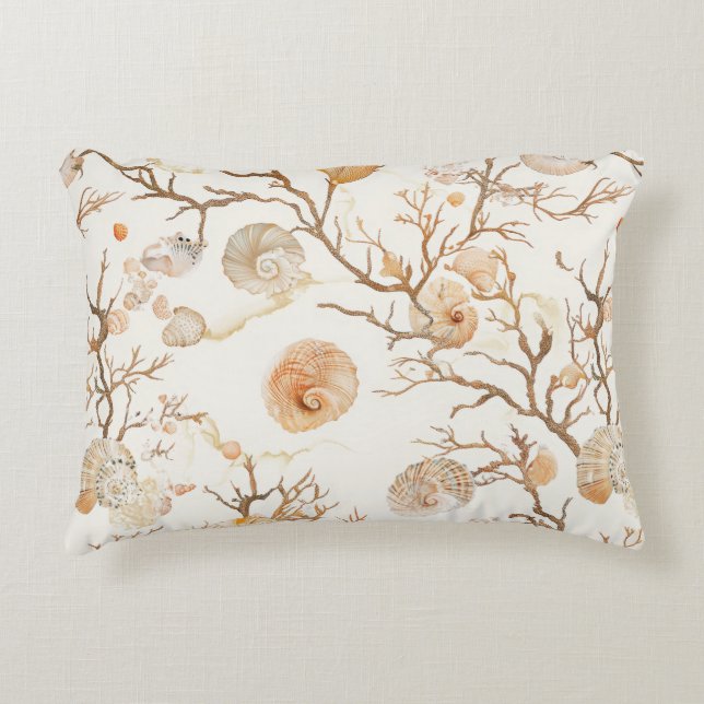Coussins Décoratifs Côtière rustique - Coquillages, Starfish, Reef (14 (Devant)