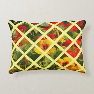 Coussins Décoratifs Coton, jardin fleuri, jaune orangé, ferme