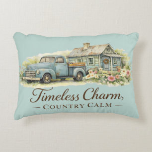 Coussins Décoratifs Cottage Fleur Sauvage Camion Bleu Vintage Calme