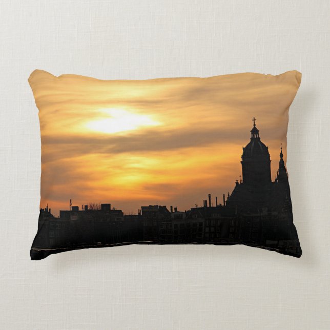 Coussins Décoratifs Coucher de soleil à Amsterdam (Devant)