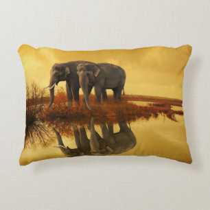 Coussins Décoratifs Coucher du soleil d'éléphants