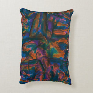 Coussins Décoratifs Couleurs bleues teintées et dentées en cuivre viei
