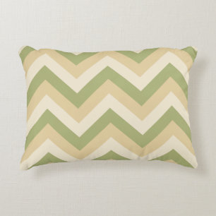 Coussins Décoratifs Couleurs Mariage beige vert Motif moderne Chevron