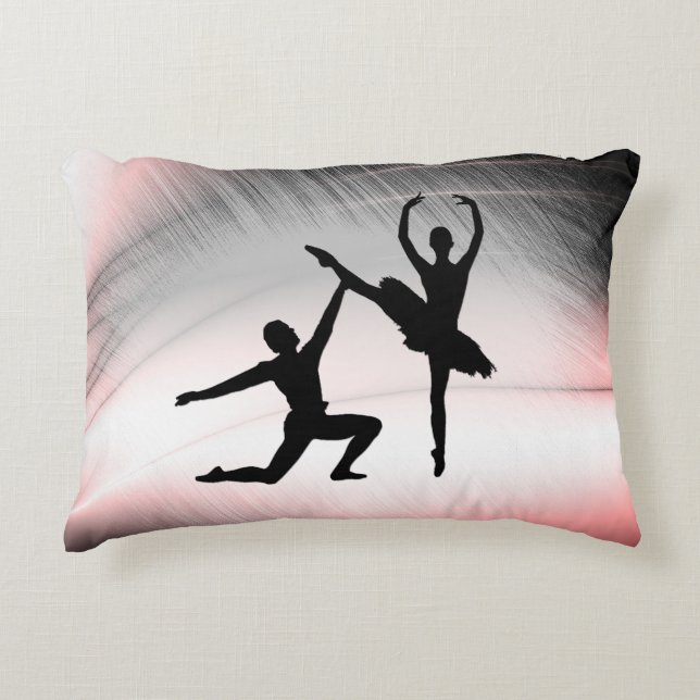 Coussins Décoratifs Couple de ballet danse accent rose (Devant)