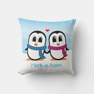 Coussins Décoratifs Couple de Manchots Mignons