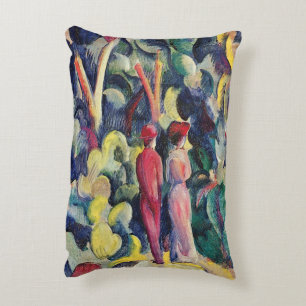 Coussins Décoratifs Couple sur le chemin forestier par August Macke
