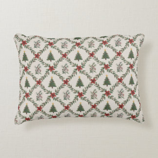 Coussins Décoratifs Couronne florale de Noël vintage rouge et vert