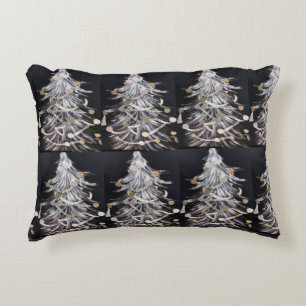 COUSSINS DÉCORATIFS **COUSSIN DE SAPIN DE NOËL** AVEC DOS NOIR