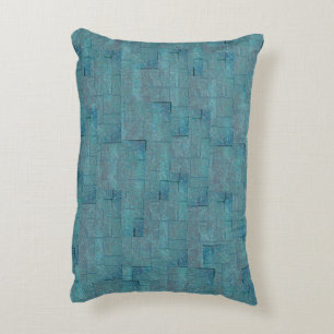 Coussins Décoratifs Coutules en mosaïque de forme cyan à gris