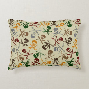 Coussins Décoratifs Crânes de pirate avec les épées croisées