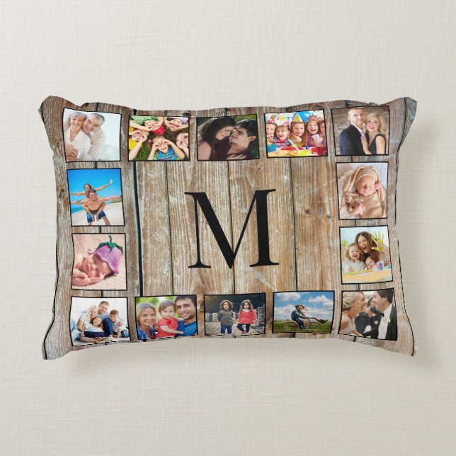 Coussins Décoratifs Create Your Custom Photo Collage Rustic Farmhouse (Devant)