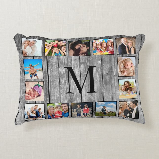 Coussins Décoratifs Create Your Custom Photo Collage Rustic Farmhouse (Devant)