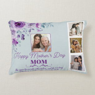 Coussins Décoratifs Créez votre propre fête des mères Collage floral