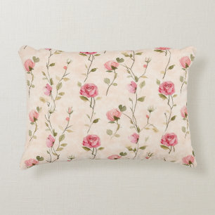 Coussins Décoratifs Crème de Pêche Roses rose Floral