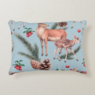 Coussins Décoratifs croquis animal motif avec cônes de pin de cerf et