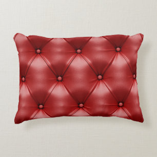 Coussins Décoratifs Cuir rouge : Élégance texturale sans joint