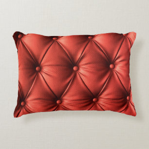 Coussins Décoratifs Cuir rouge texturé : Détails du matériau