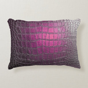 Coussins Décoratifs Cuir violet éclatant : gaufrage brillant.