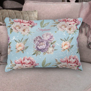 Coussins Décoratifs Cuisine Vintage rose et blanc Motif de pivoine flo