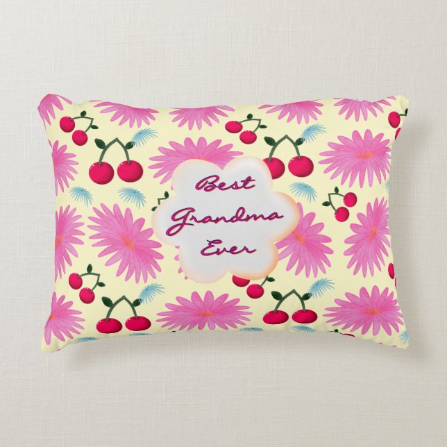 Coussins Décoratifs Custom Bright Pink Floral Cherry Pattern  (Devant)