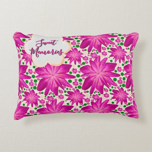 Coussins Décoratifs Custom Hot Pink Floral Seamless Pattern  (Devant)